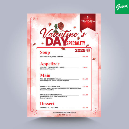 Creative Valentines Restaurant Menu Design