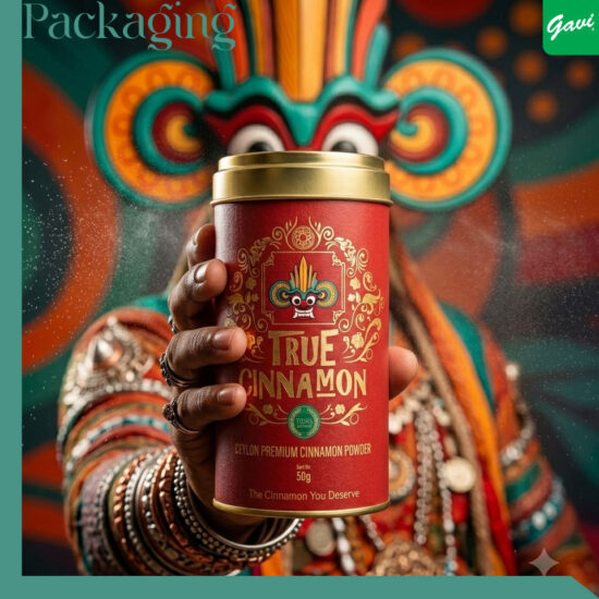 True Ceylon cinnamon powder packaging design